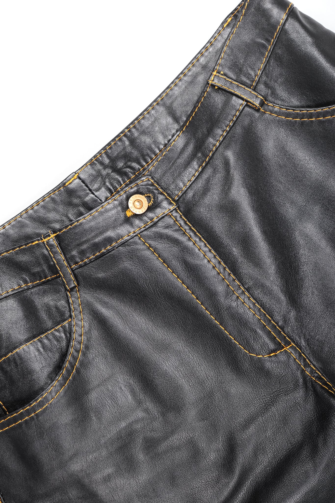 Recess Designer Consignment Vintage Gianfranco Ferre Contrast Stitch Leather Jean  Los Angeles Resale