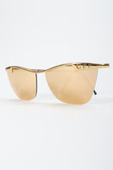 Vintage GianFranco Ferre Gold Lens Aviator Sunglasses Angle at Recess LA