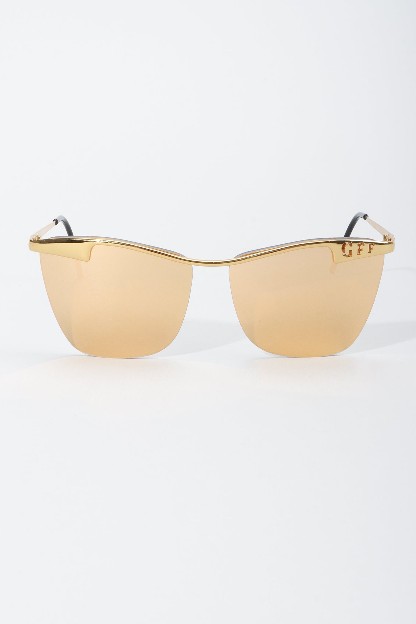 Vintage GianFranco Ferre Gold Lens Aviator Sunglasses Front at Recess LA