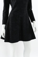 Vintage Gianni Versace Embroidered Mock Neck Fit & Flare Dress on Mannequin skirt at Recess LA