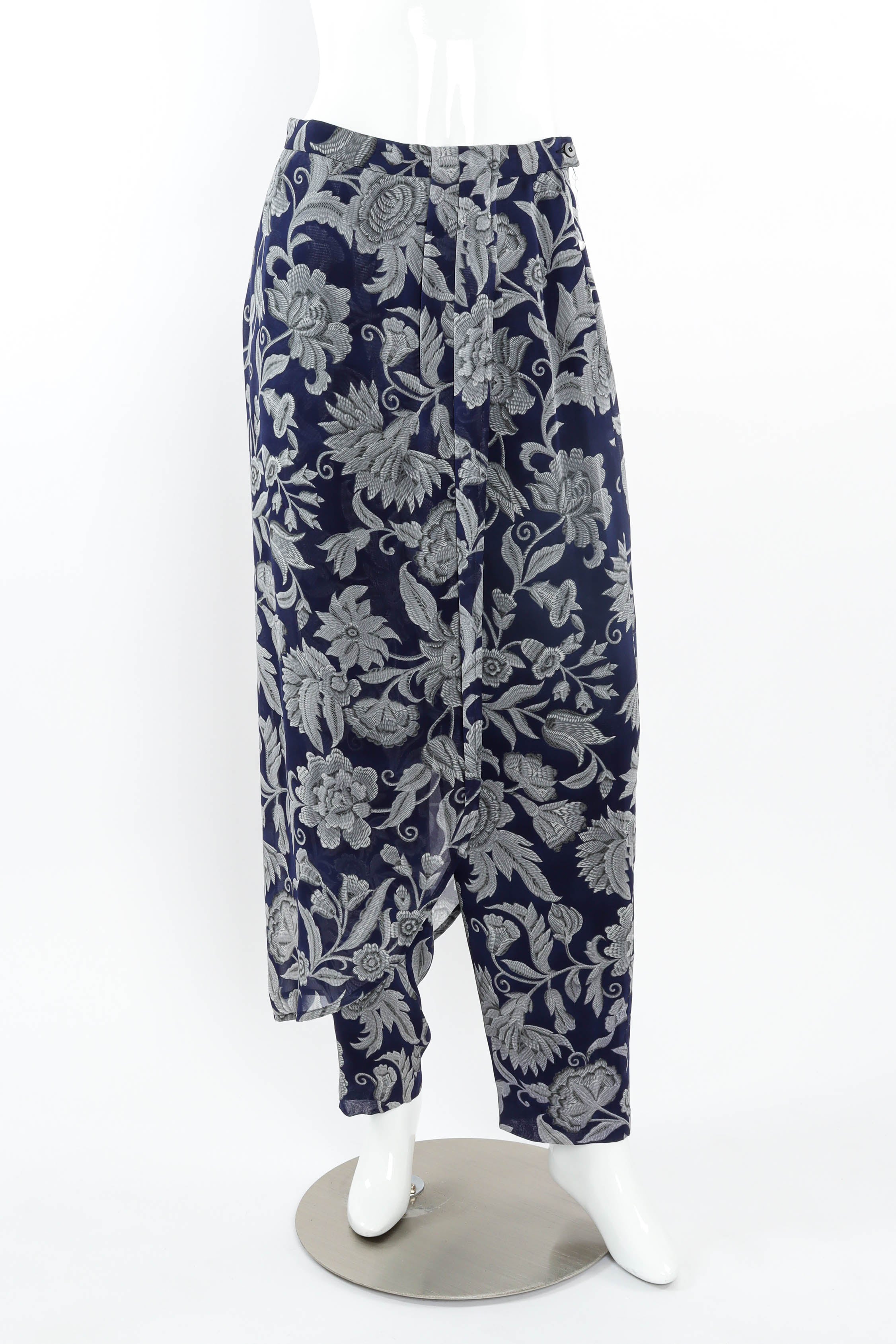 Vintage Giorgio Armani Floral Drape Pant mannequin front @ Recess LA