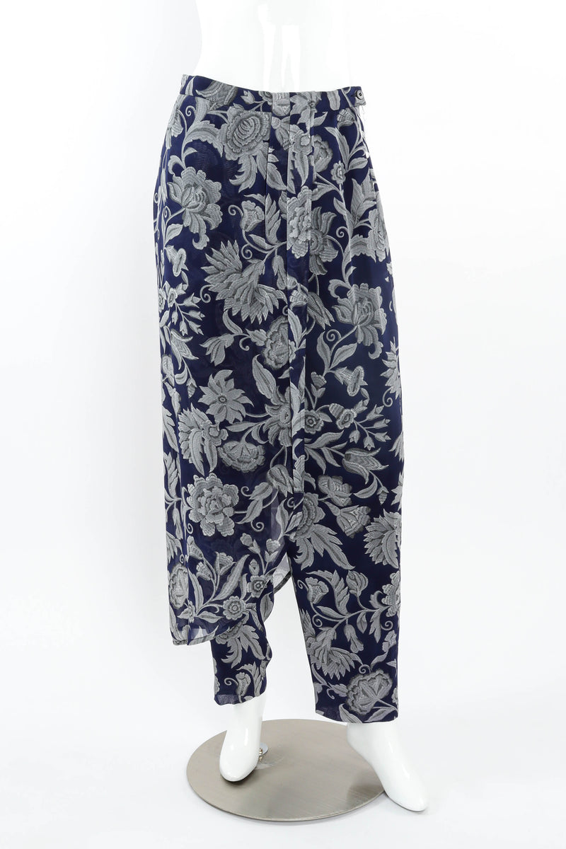 Vintage Giorgio Armani Floral Drape Pant mannequin front @ Recess LA