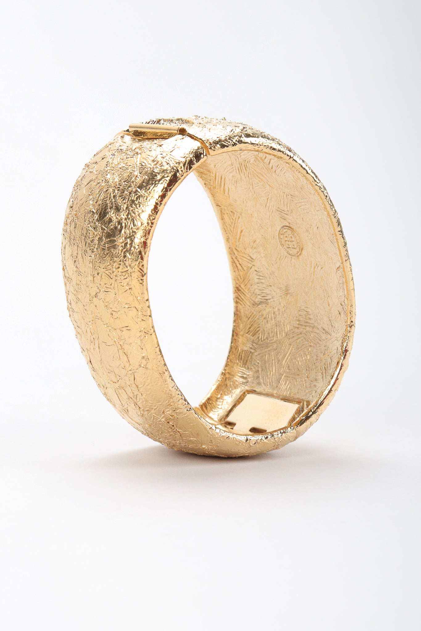 Recess Designer Consignment Vintage Givenchy Foil Textured Cuff Bracelet Los Angeles Resale