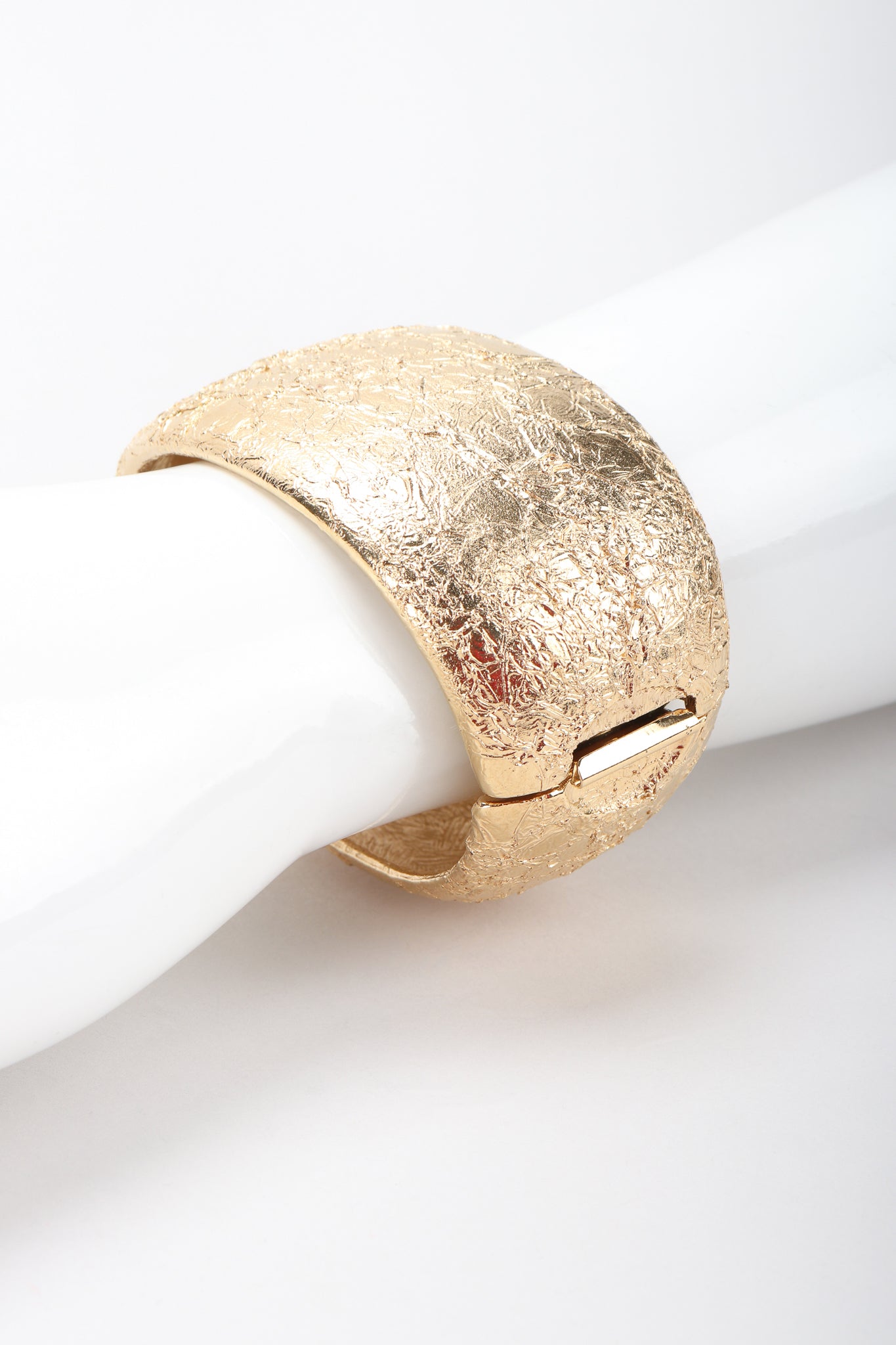 Recess Designer Consignment Vintage Givenchy Foil Textured Cuff Bracelet Los Angeles Resale