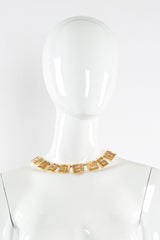 Vintage Givenchy G Logo Link Necklace mannequin front choker style @ Recess LA