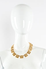 Vintage Givenchy G Logo Link Necklace mannequin front clasp extended @ Recess LA