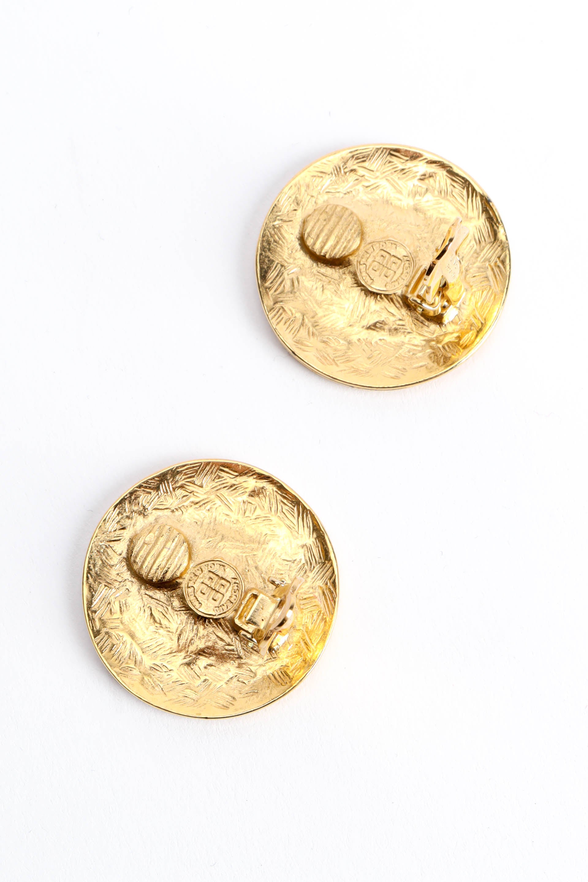 Vintage Coin Monogram Logo Earrings signed @ Recess LA