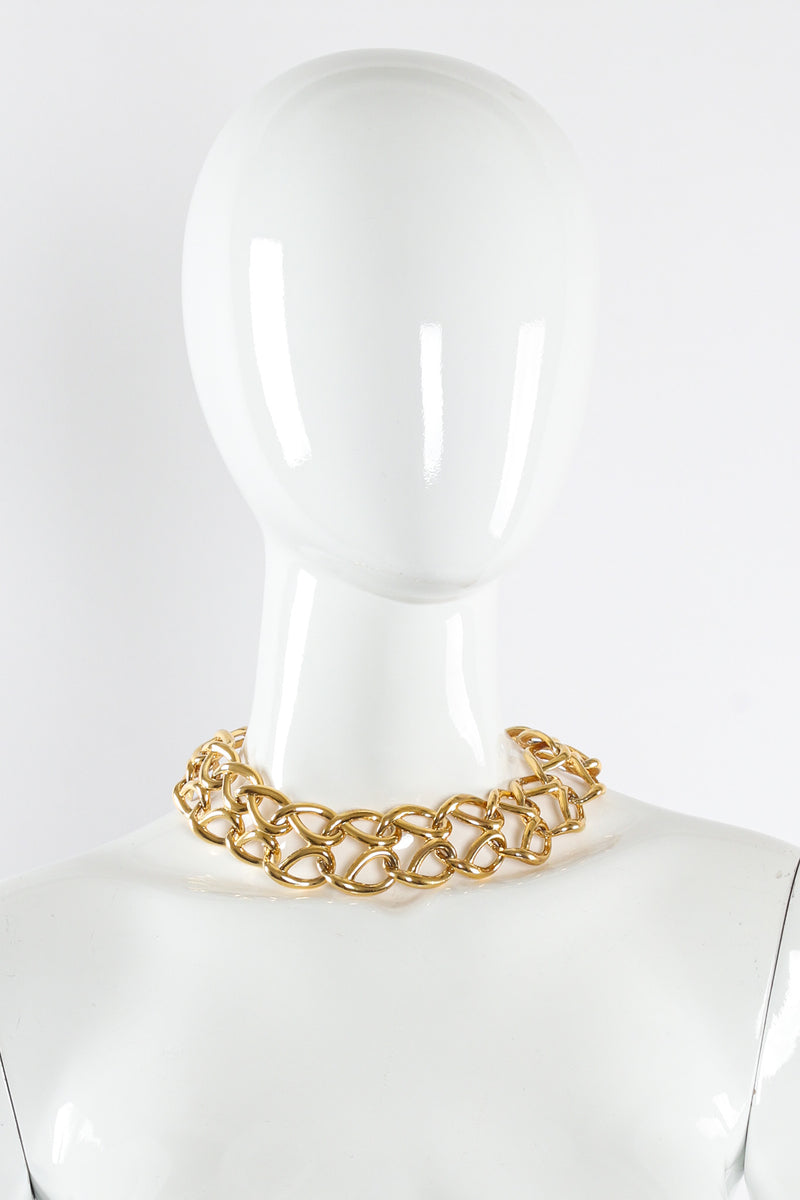 Vintage Givenchy Pretzel Link Collar Necklace on mannequin @ Recess LA