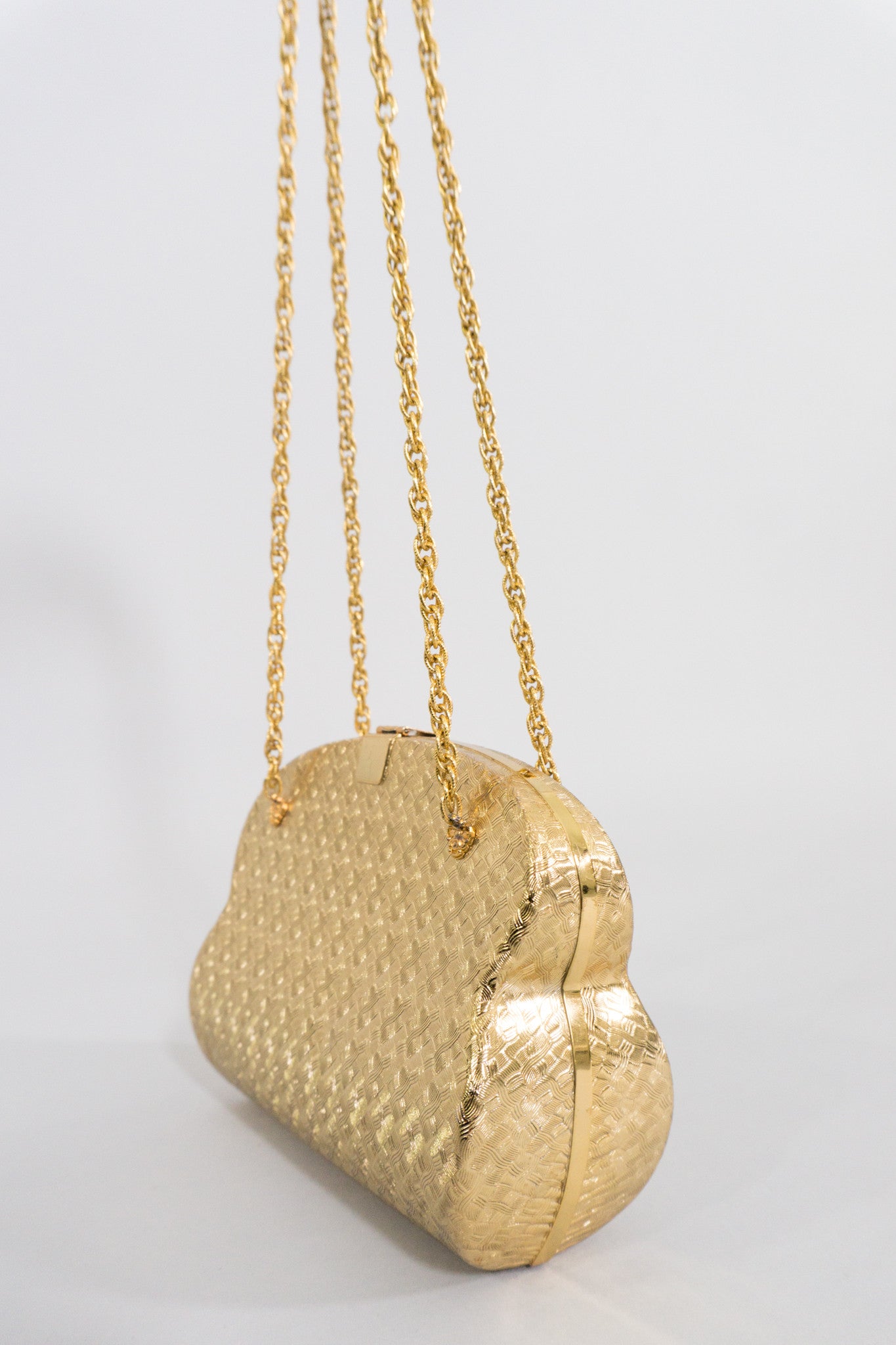 Vintage Gold Hard Case Shoulder Bag