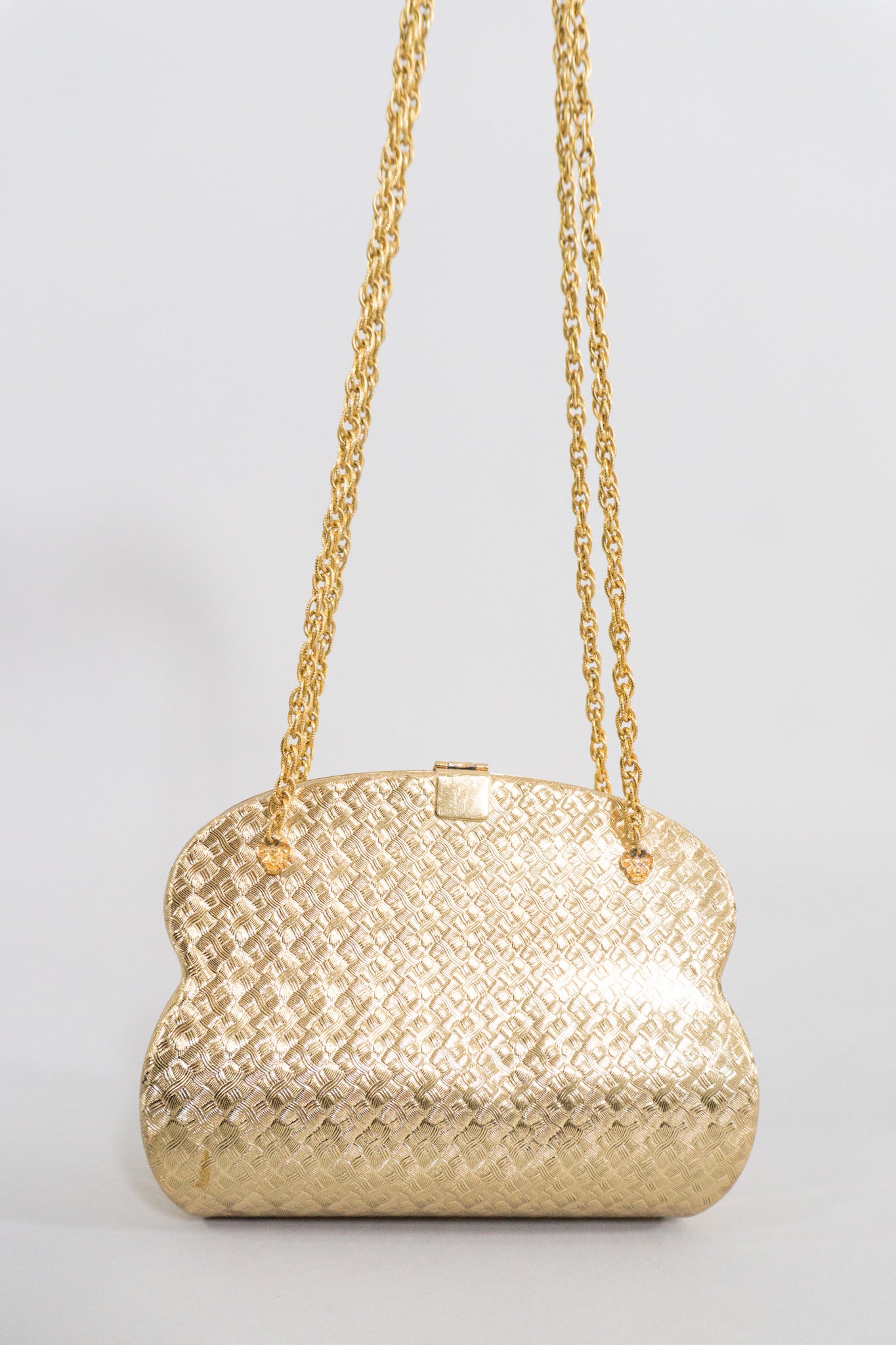 Vintage Gold Hard Case Shoulder Bag