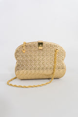 Vintage Gold Hard Case Shoulder Bag