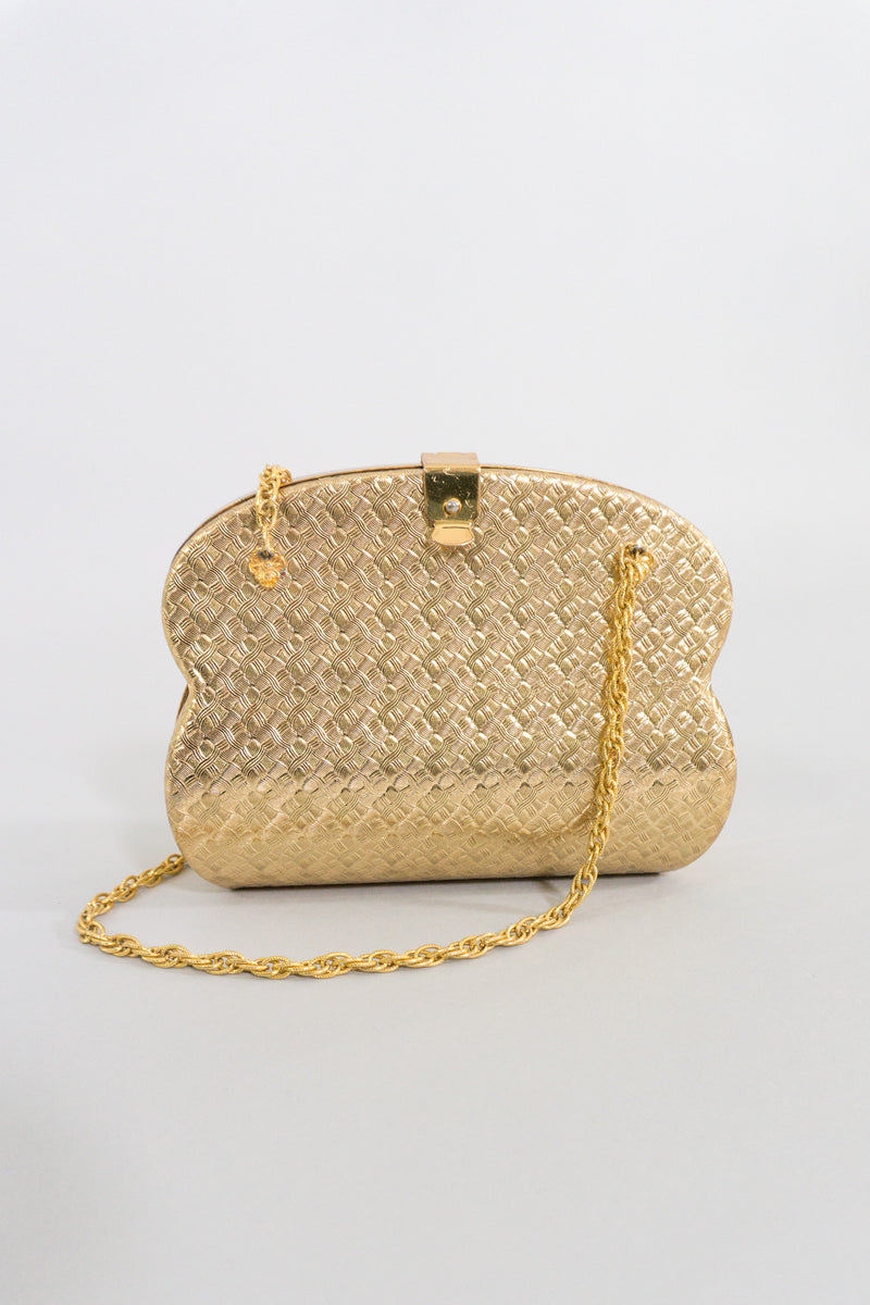 Vintage Gold Hard Case Shoulder Bag