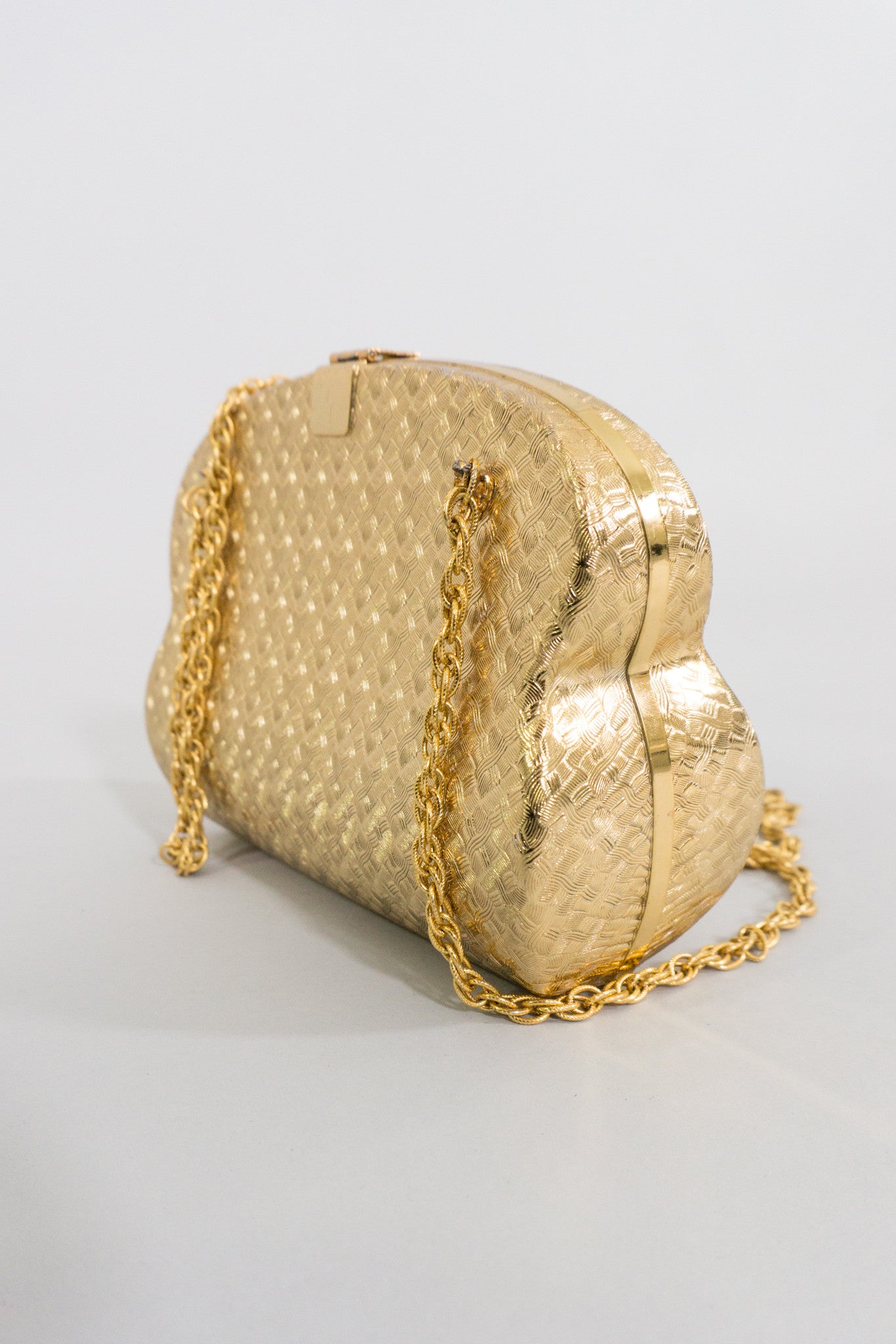 Vintage Gold Hard Case Shoulder Bag