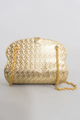 Vintage Gold Hard Case Shoulder Bag