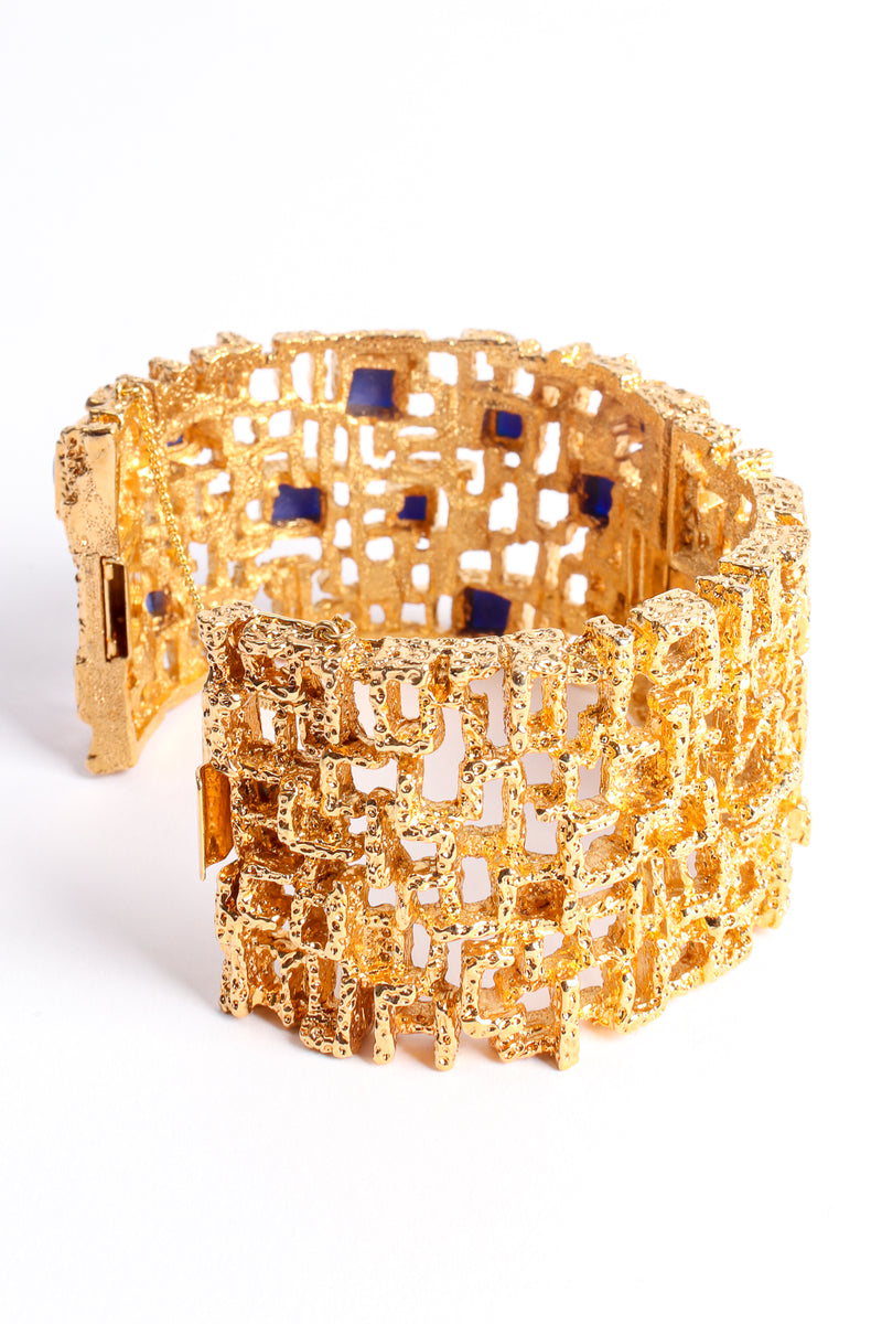 Vintage Brutalist Mid Century Cage Cuff Bracelet side at Recess Los Angeles