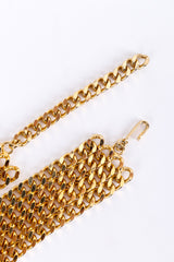 Four row gold vintage curb chain choker necklace with gold ball charms ends close flat lay @recessla