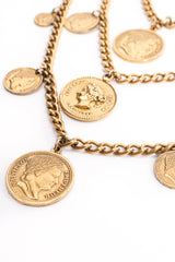 Vintage Goldette Multi-Strand Layered Coin Necklace detail at Recess Los Angeles