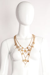 Vintage Goldette Multi-Strand Layered Coin Necklace on mannequin at Recess Los Angeles