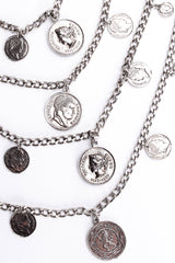 Vintage Goldette Multi-Strand Layered Coin Necklace lll coins close @ Recess Los Angeles