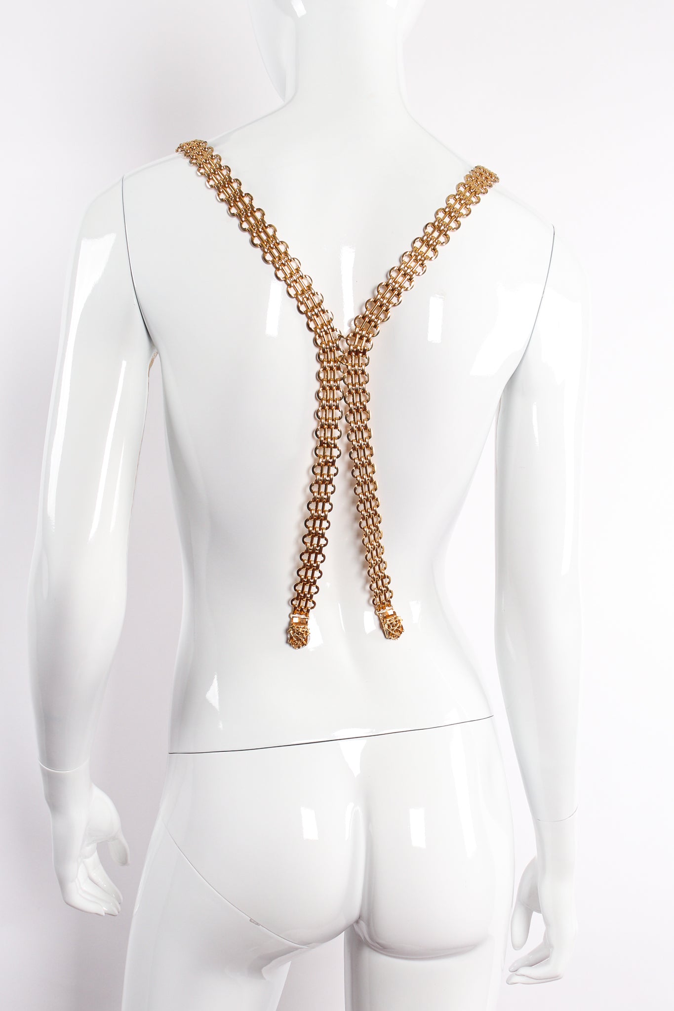 Vintage Gold Chain Harness Suspenders on Mannequin back at Recess Los Angeles