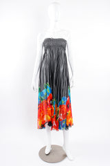 Vintage Gottex Sheer Striped Floral Coverup Skirt Dress on Mannequin front @ Recess LA