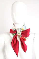 Vintage Gucci V.Accornero Burgundy Flora Scarf on Mannequin at Recess Los Angeles