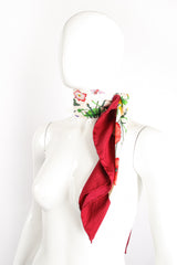 Vintage Gucci V.Accornero Burgundy Flora Scarf on Mannequin at Recess Los Angeles