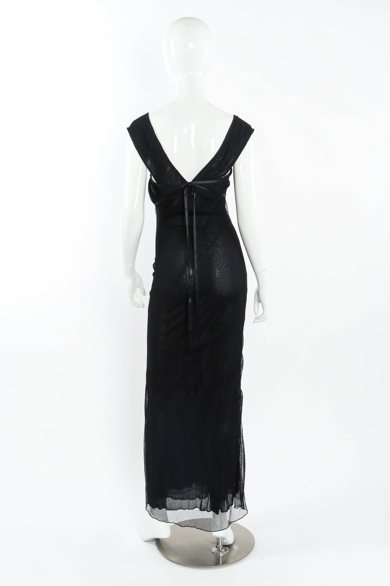 Vintage Gucci Ribbon Mesh Maxi Dress on mannequin back @ Recess LA