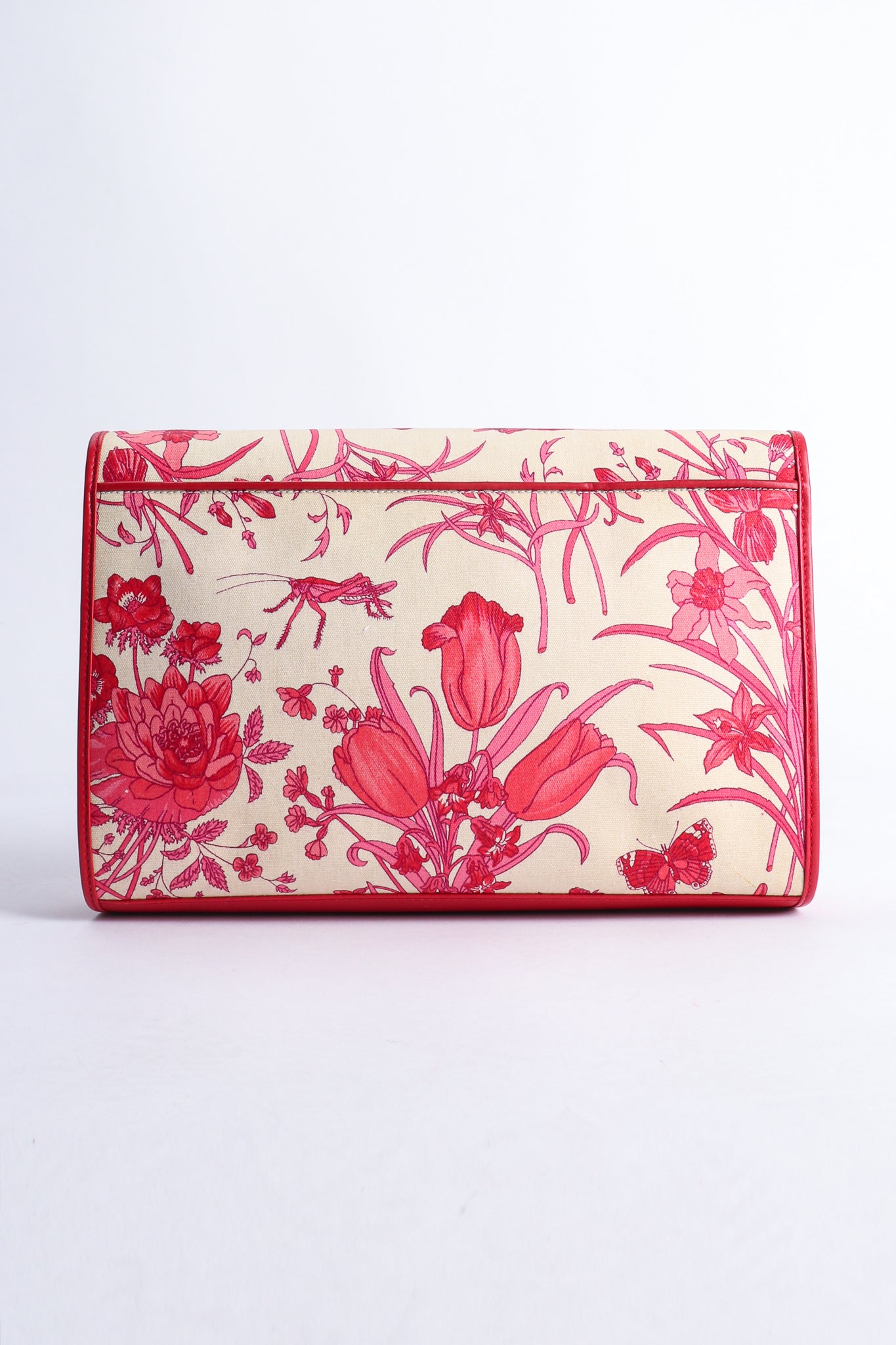 Vintage Gucci Red Flora Convertible Clutch Back at Recess Los Angeles