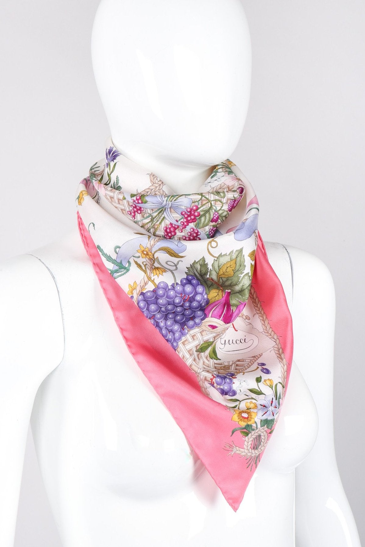 Recess Los Angeles Vintage Gucci Vittorio Accornero Floral Butterfly Scarf