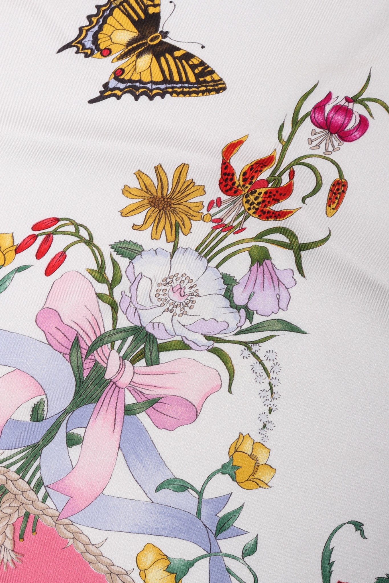 Recess Los Angeles Vintage Gucci Vittorio Accornero Floral Butterfly Scarf