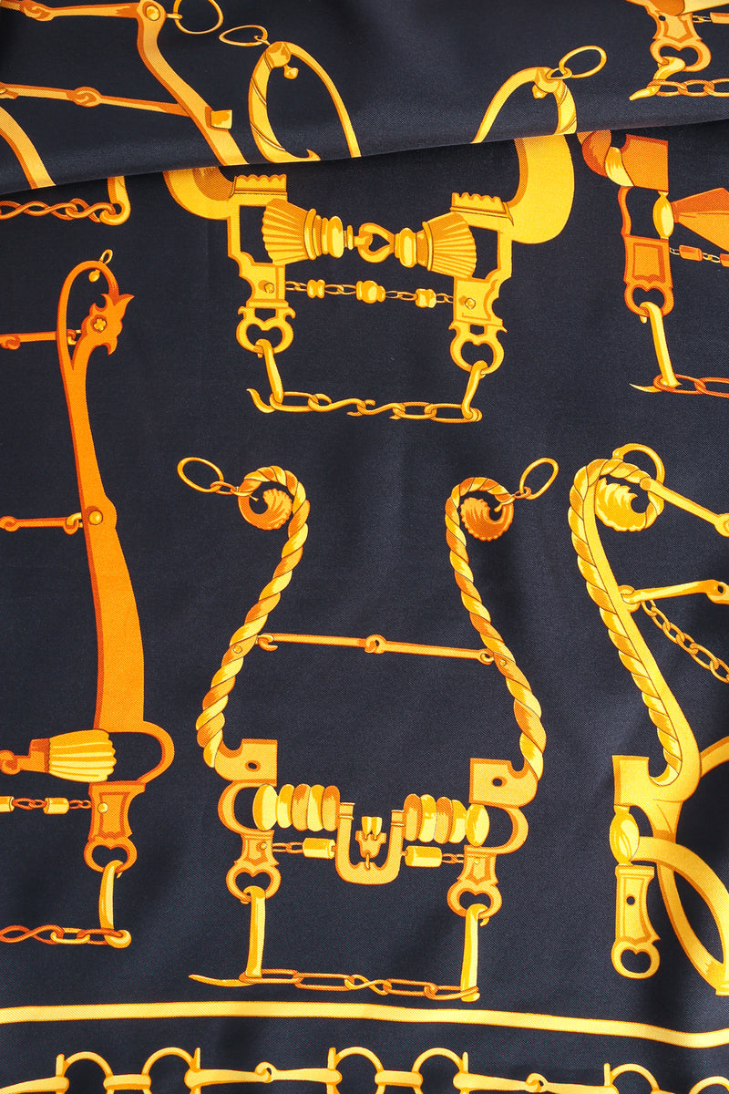 Vintage Gucci Baroque Bridle & Horsebit Silk Scarf detail at Recess Los Angeles