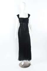 Vintage Gucci Ribbon Mesh Maxi Dress on mannequin front @ Recess LA