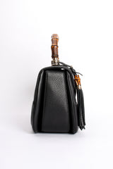 Vintage Gucci Leather Bamboo Handle Bag with Tassels side at Recess Los Angeles