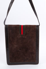 Vintage Gucci 1970s Suede Leather Shoulder Satchel back @ Recess LA