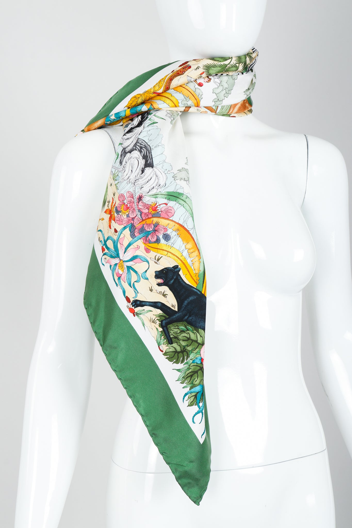 Vintage Gucci deadstock Vittorio Accornero The Jungle Scarf on Mannequin at Recess Los Angeles