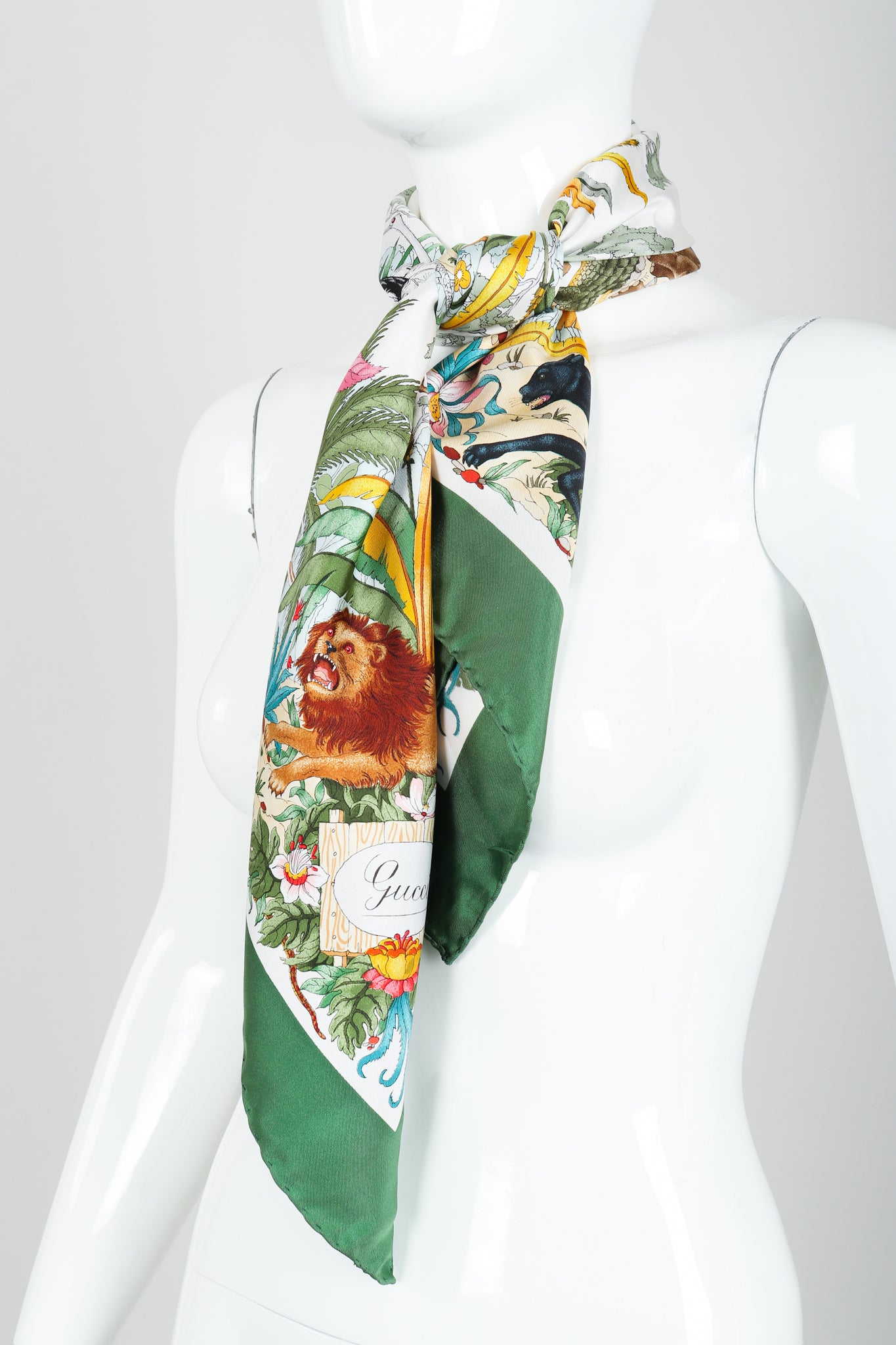 Vintage Gucci deadstock Vittorio Accornero The Jungle Scarf on Mannequin at Recess Los Angeles