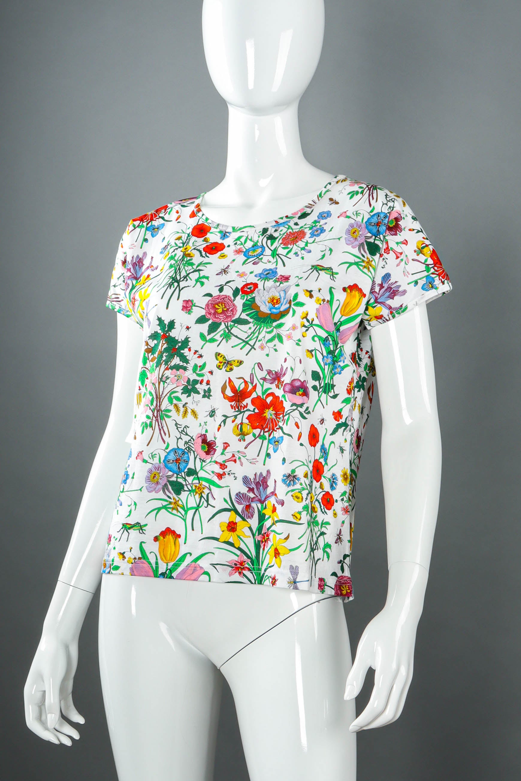 1980s Vintage Gucci Wild Botanical Top mannequin front angle @ Recess LA