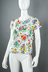 1980s Vintage Gucci Wild Botanical Top mannequin front angle @ Recess LA