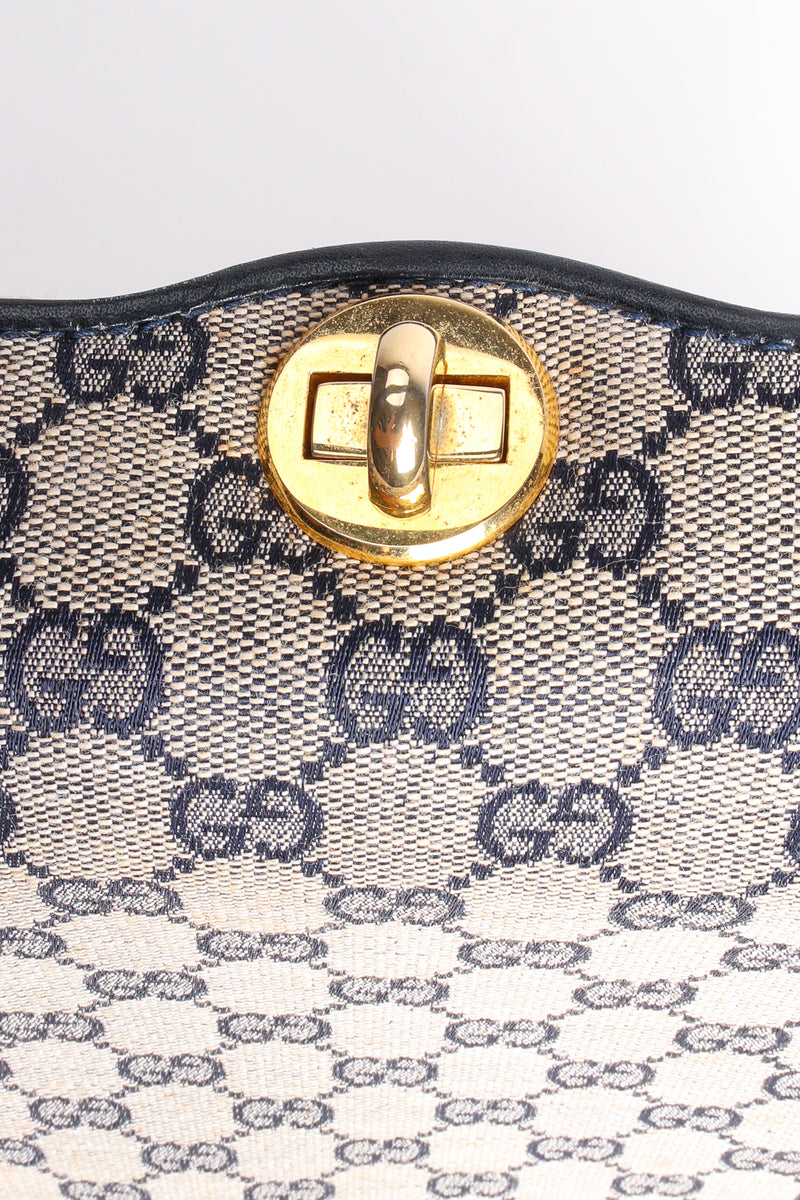 Vintage Gucci GG Monogram Square Shoulder Bag clasp at Recess Los Angeles