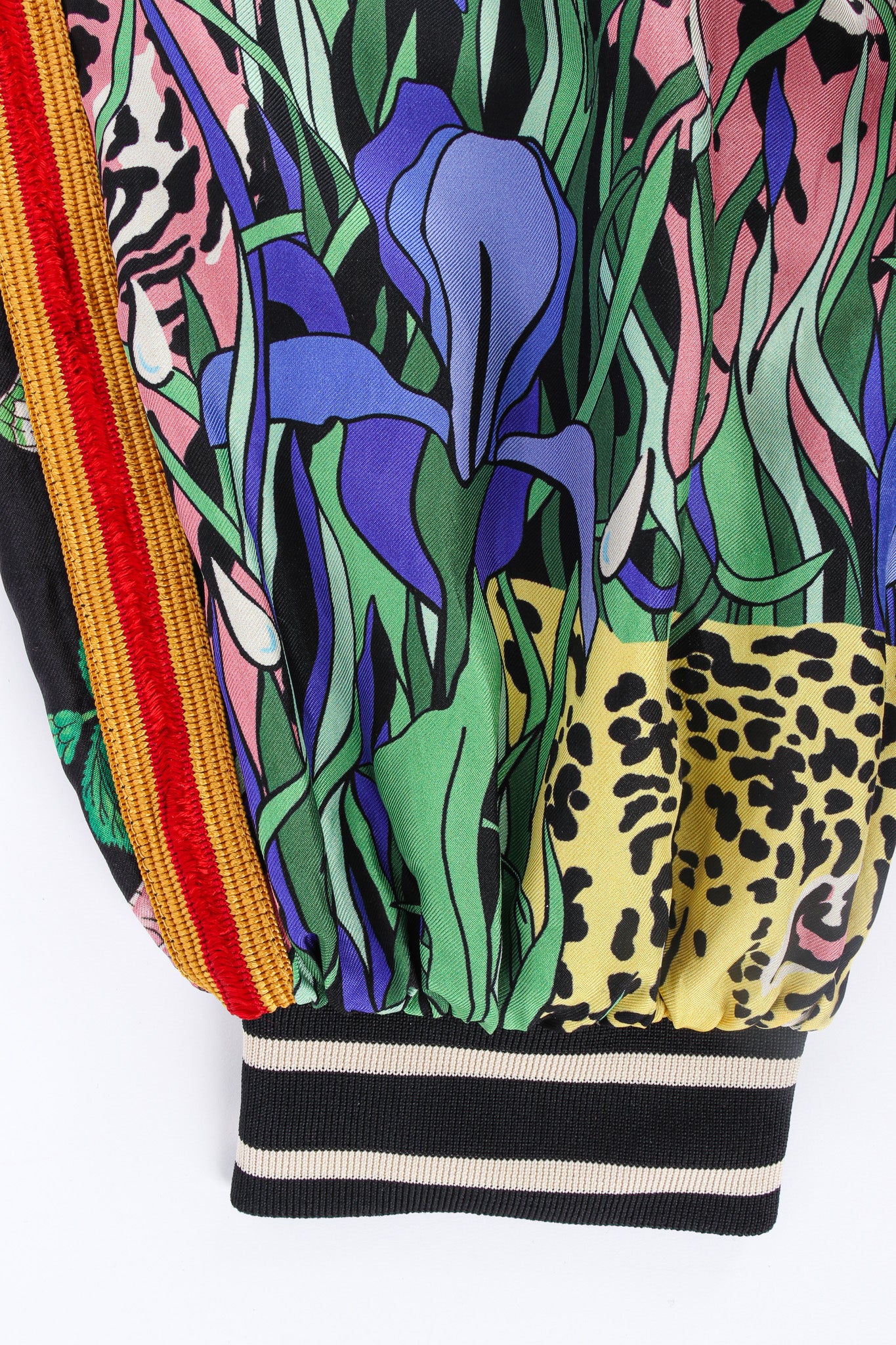 Gucci 2019 A/W Feline Garden Silk Pant leg cuff close @ Recess LA