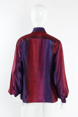 Vintage Gucci Silk Ombré Crosshatch Blouse mannequin back @ Recess Los Angeles