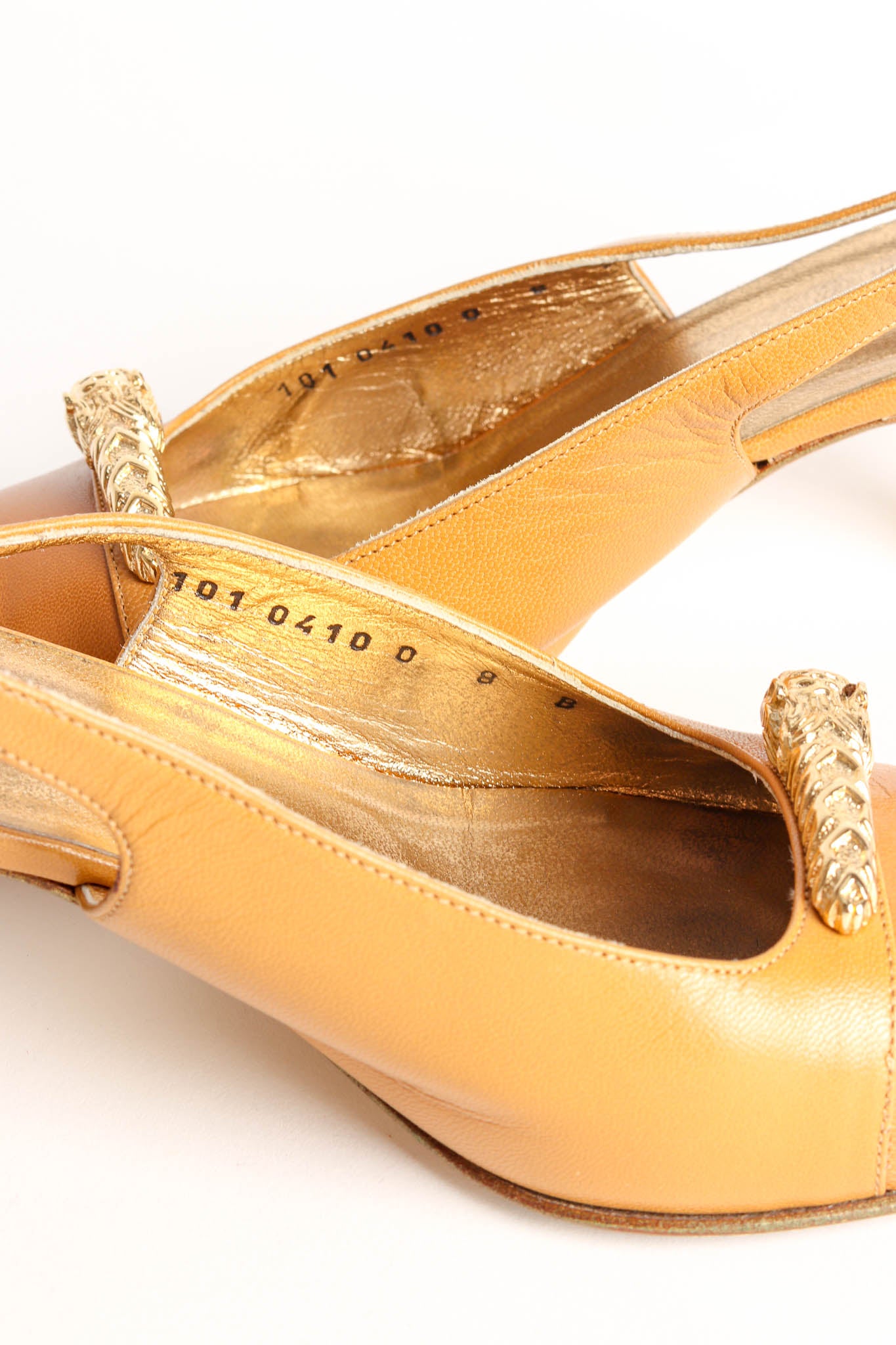 Vintage Gucci Leather Tiger Slingback Heels reference number @ Recess Los Angeles