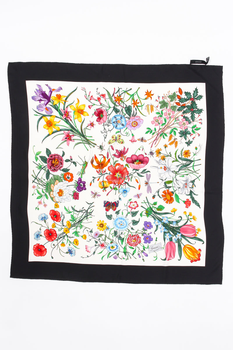 1980s Black Flora Scarf II