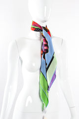 Vintage Guy Laroche Butterfly Mosaic Scarf on Mannequin at Recess Los Angeles