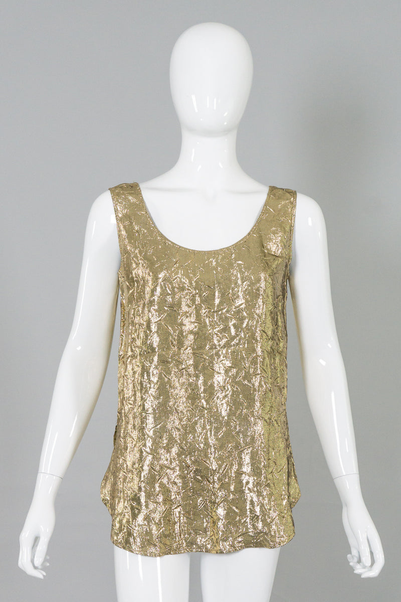 Halston III Gold Lamé Tank & Skirt Set