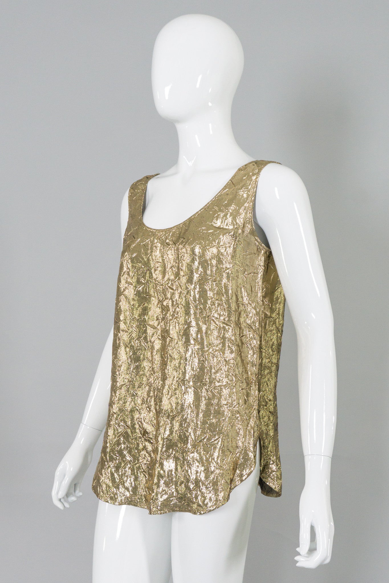 Halston III Gold Lamé Tank & Skirt Set