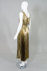 Halston III Gold Lamé Tank & Skirt Set