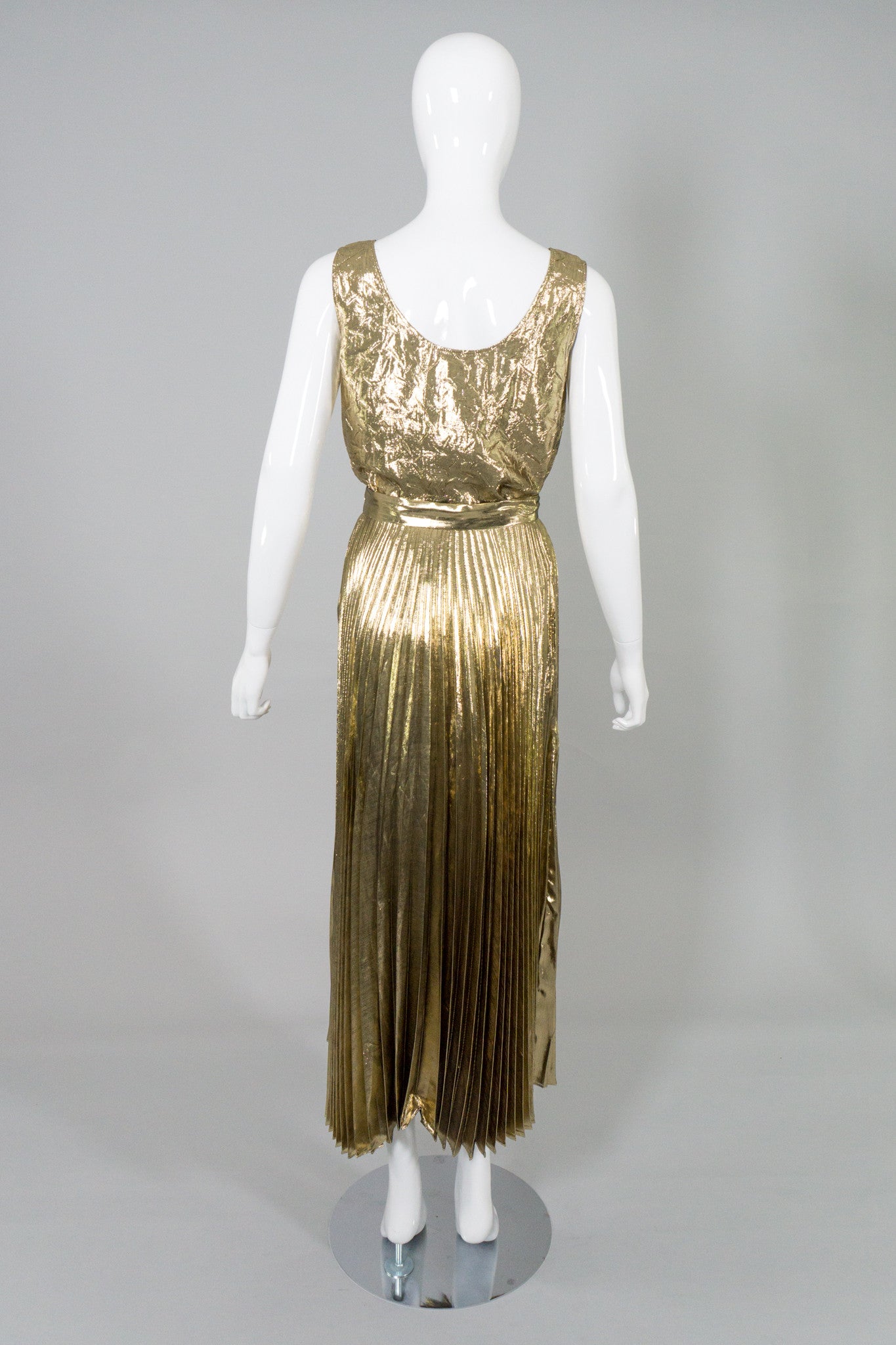 Halston III Gold Lamé Tank & Skirt Set