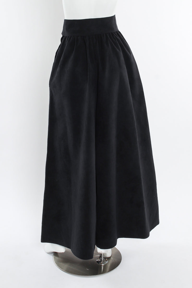 Vintage Halston Ultrasuede Palazzo Pant mannequin back belt wrap @ Recess LA